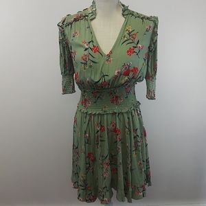 NWT Francesca's Blue Rain Green Floral Dress